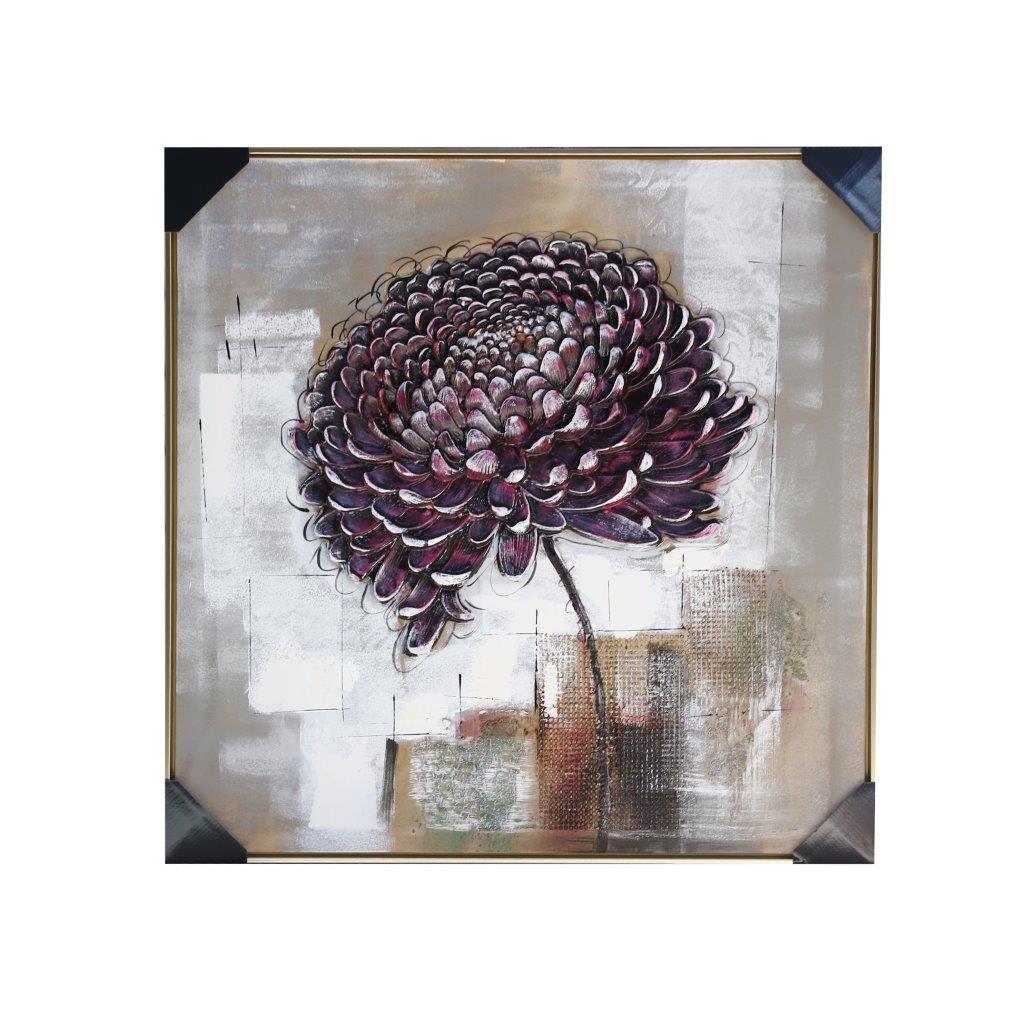 Home Decor Portrait Canvas Wall Art Abstract Burgundy Tree Oil Painting PVC Frame 80*80*3.5 cm