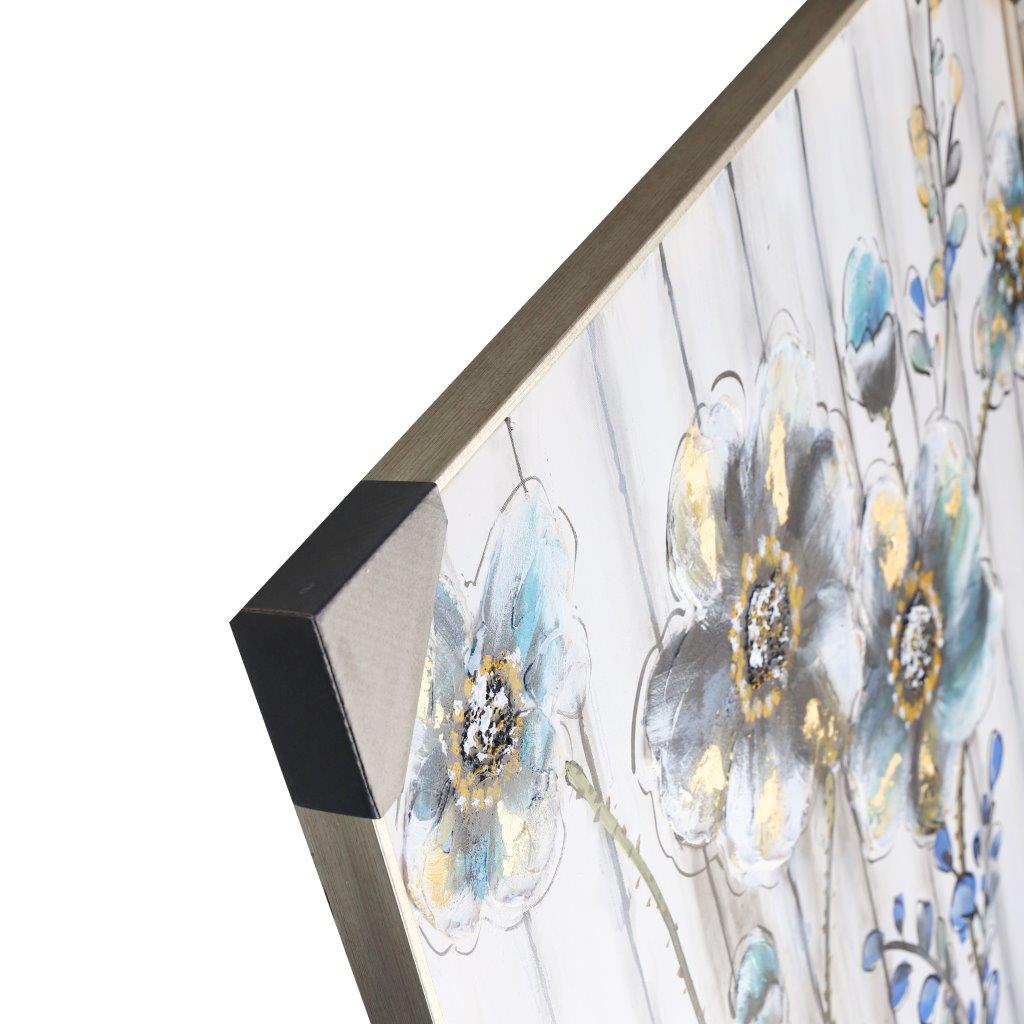 Home Decor Portrait Canvas Wall Art Abstract Colourful Floral Oil Painting PVC Frame 80*80*3.5 cm