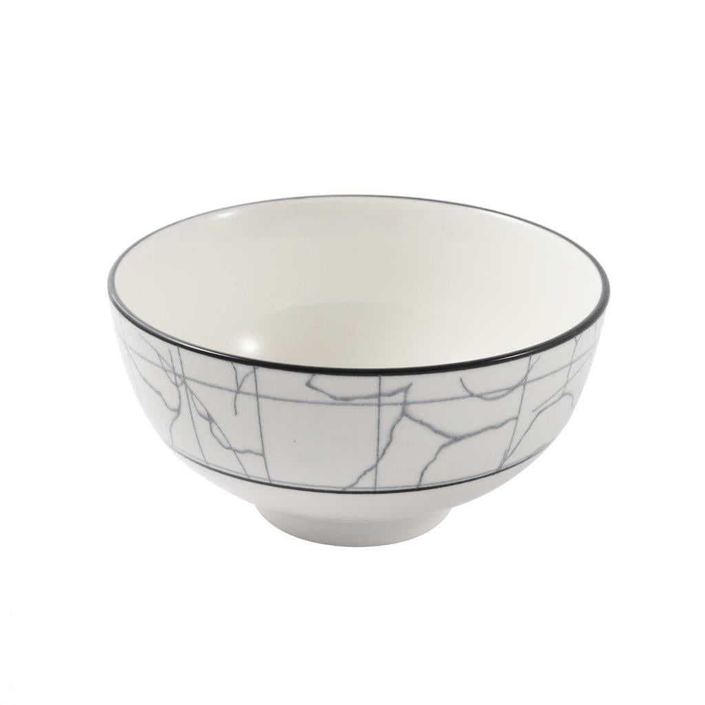 Abstract Print Ceramic Tableware Round Serving Dish Bowl 4.5 cm