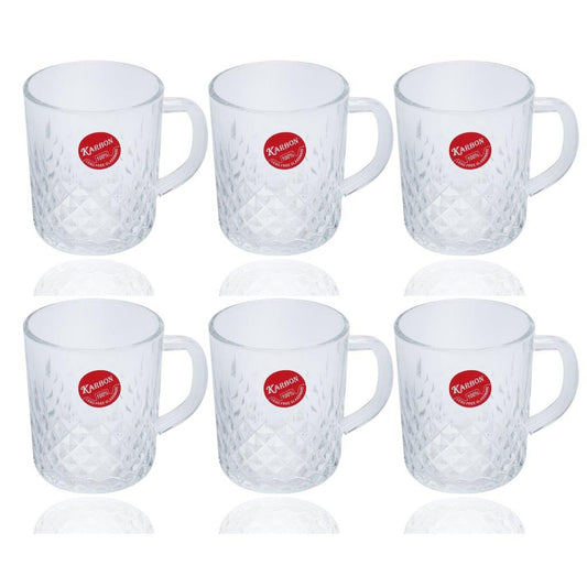 Premium Lead Free Glass Tea Cup Set of 6 pcs 230 ml