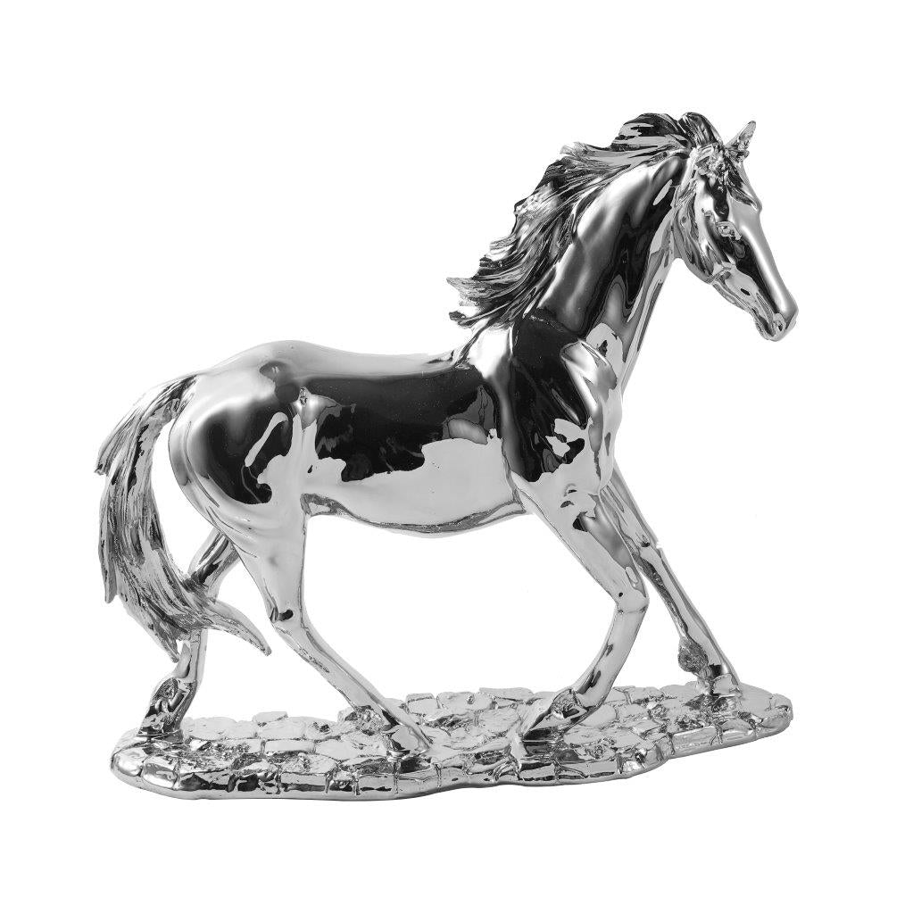 Silver Sculpture Statue Resin Figurine Horse 40*11*35 cm