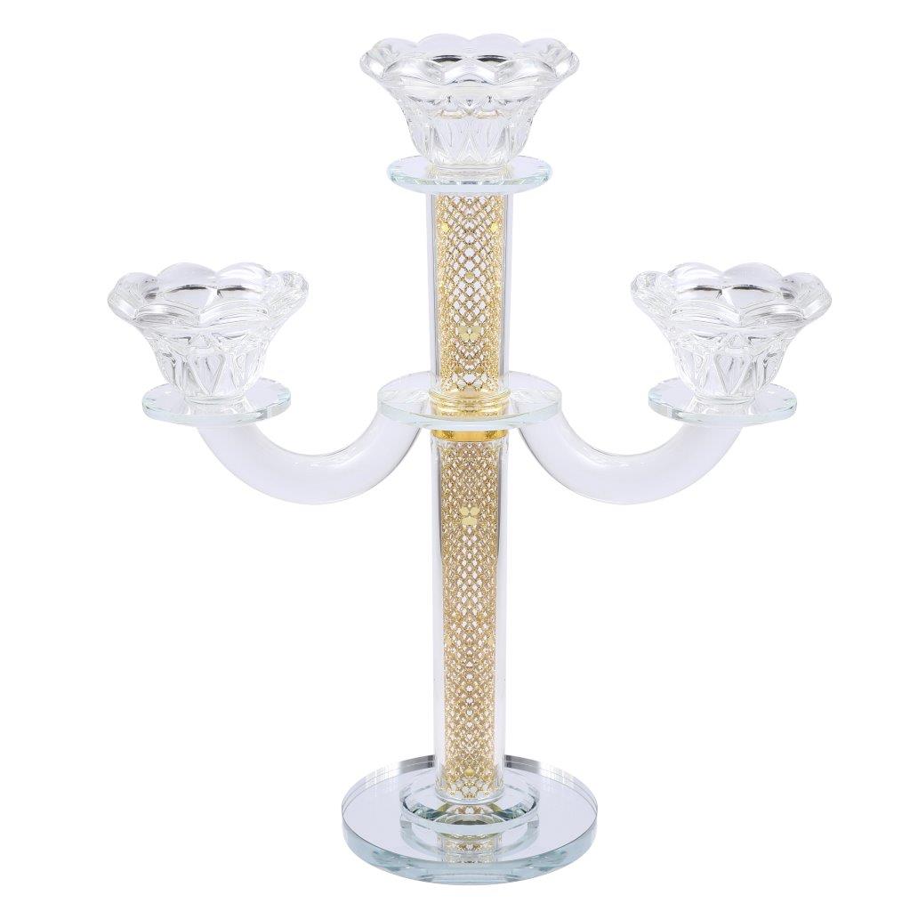 Home Decor Crystal Decor Table Top Candleholder 3 Arms 28 cm