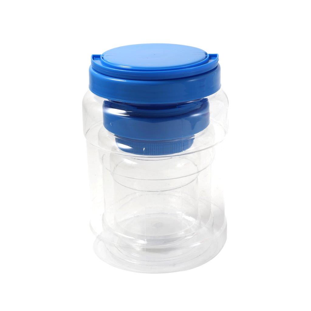 Plastic Food Container Storage Jar Set of 5 pcs with Lid 8.5*12CM/11*15CM/14*19 cm
