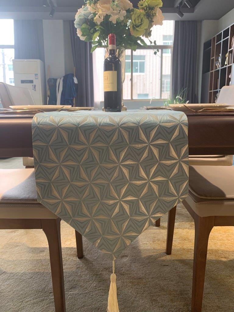 مفرش طاولة للمطبخ وغرفة الطعام، رمادي تجريدي 210*30 سم