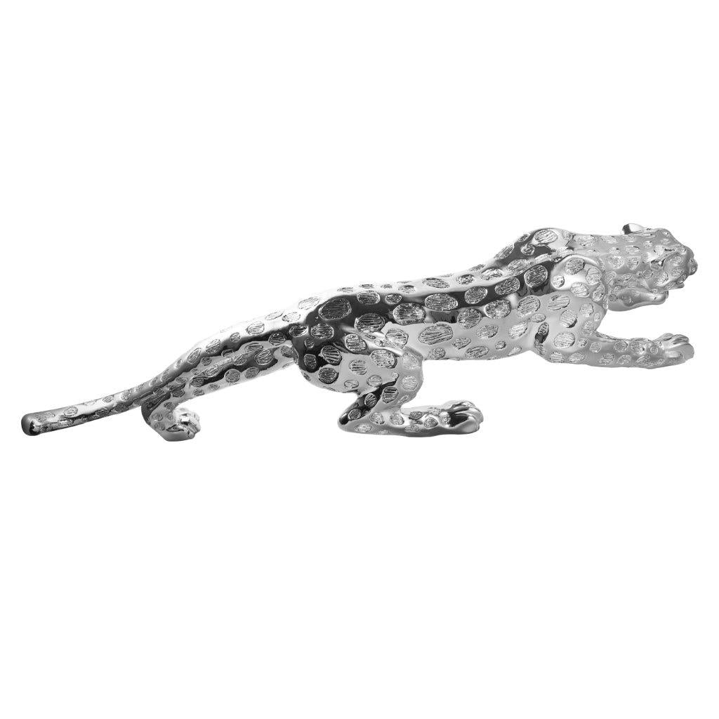 Silver Sculpture Statue Resin Figurine Cheetah 100*17*21 cm