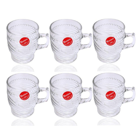 Premium Lead Free Glass Tea Cup Set of 6 pcs 165 ml