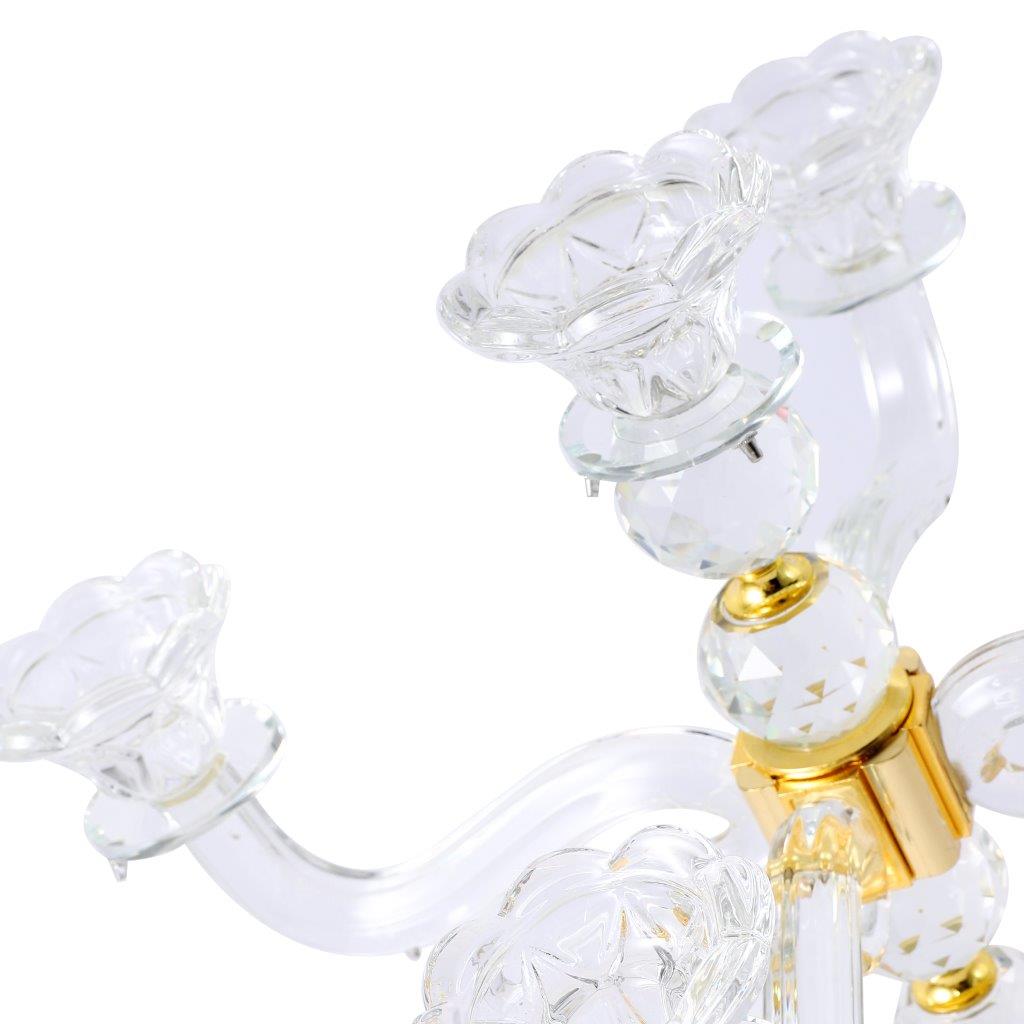 Home Decor Crystal Decor Table Top Candleholder 3 Arms 35 cm