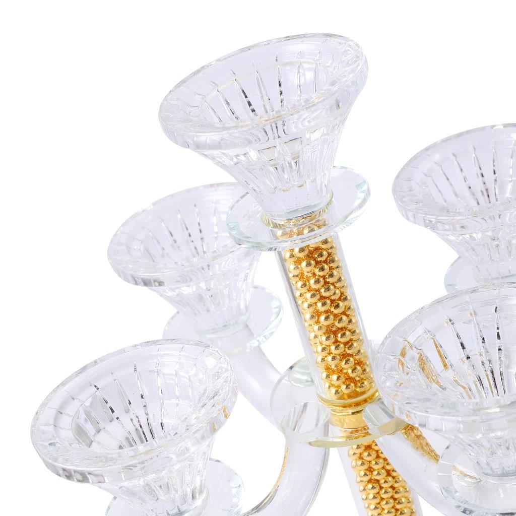 Home Decor Crystal Decor Table Top Candleholder 5 Arms 28 cm