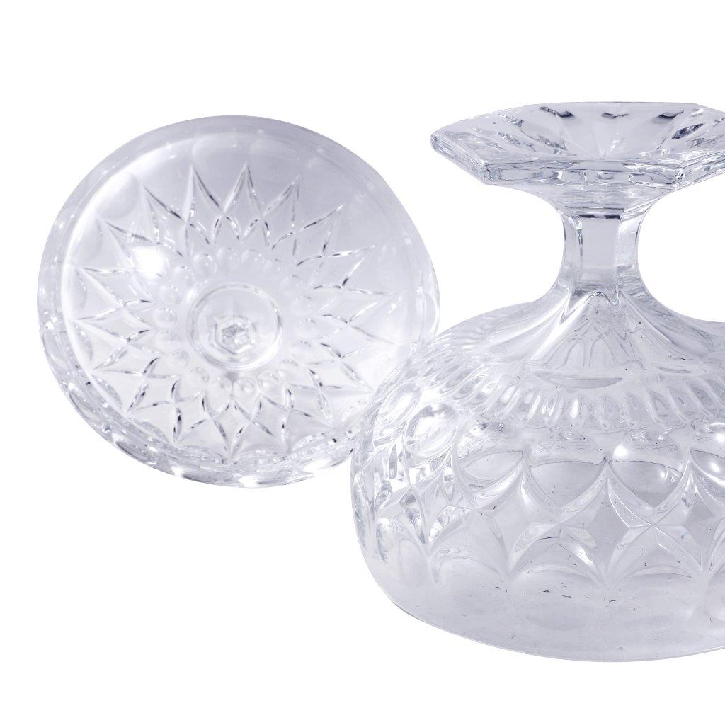 Crystal Glass Footed Fruit Bowl Candy Jar with Lid 16.2*9.7 cm