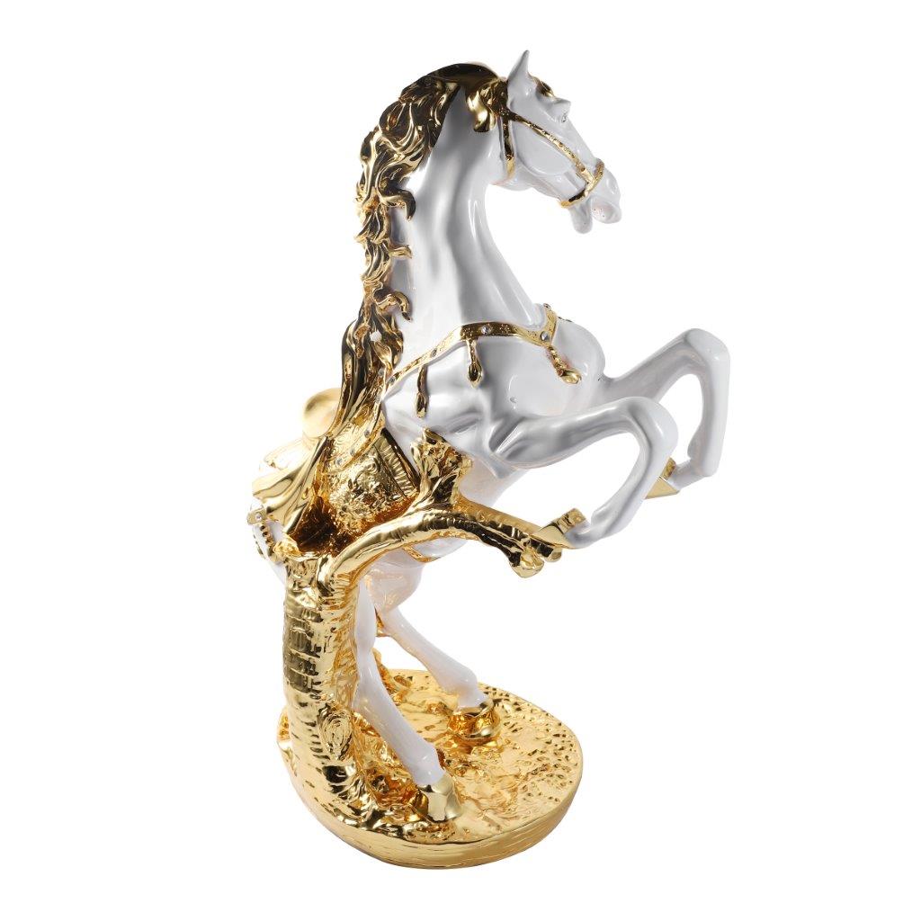 White Sculpture Statue Resin Figurine Horse H58 cm