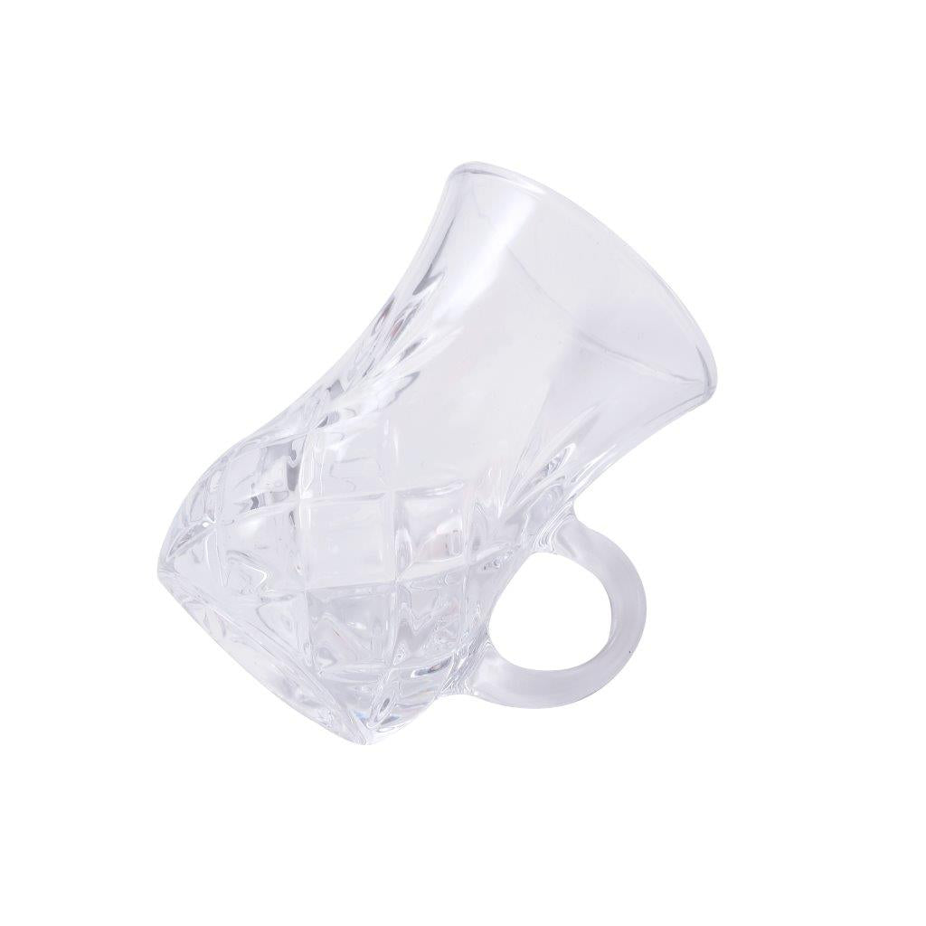 Premium Clear Glass Tea cup with Saucer Set of 6 Pcs 11/110 ml