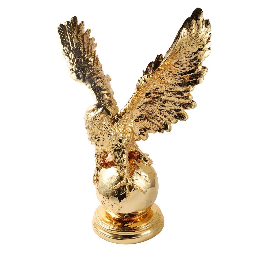 Gold Sculpture Statue Resin Figurine Eagle 47*22*62 cm