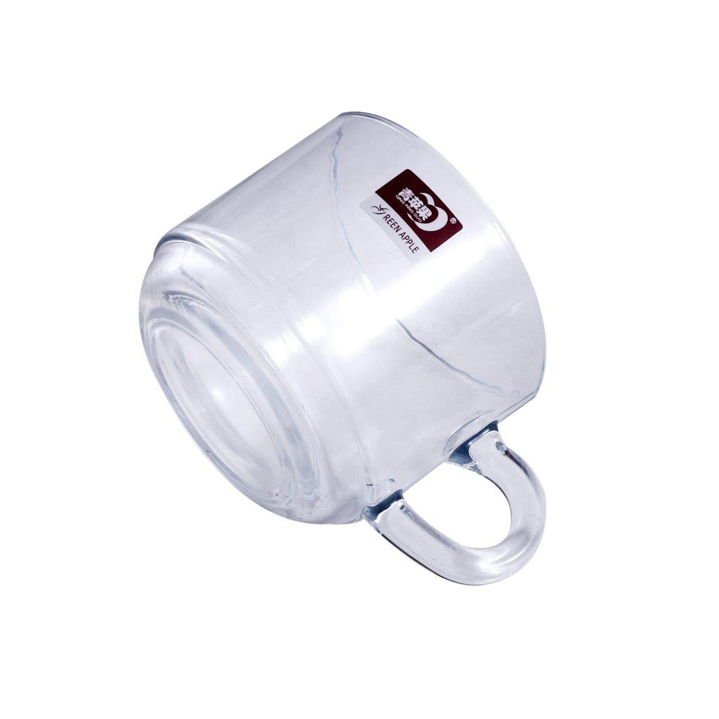 Glass Treo Mug Style Tea Cup with Saucer Set of 6 210 ml