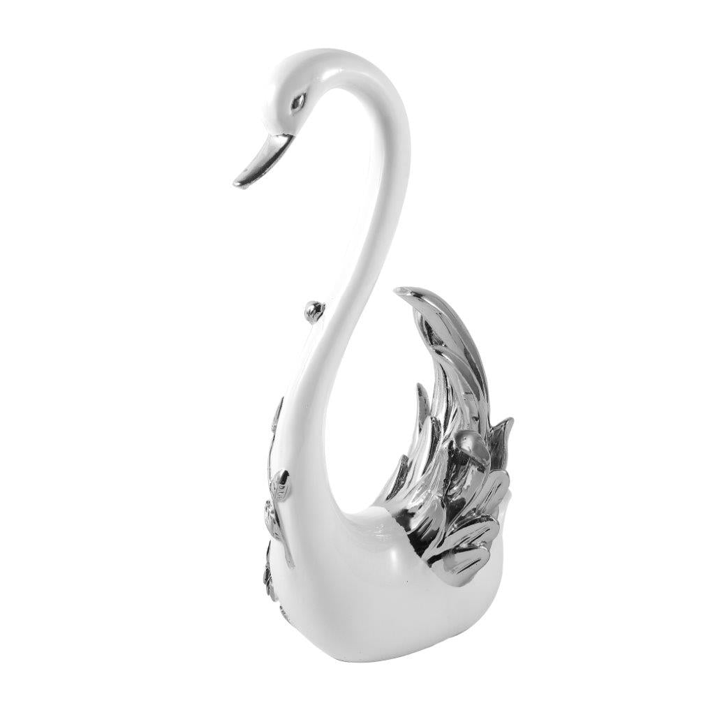 White Sculpture Statue Resin Figurine Swan 15*8*34 cm