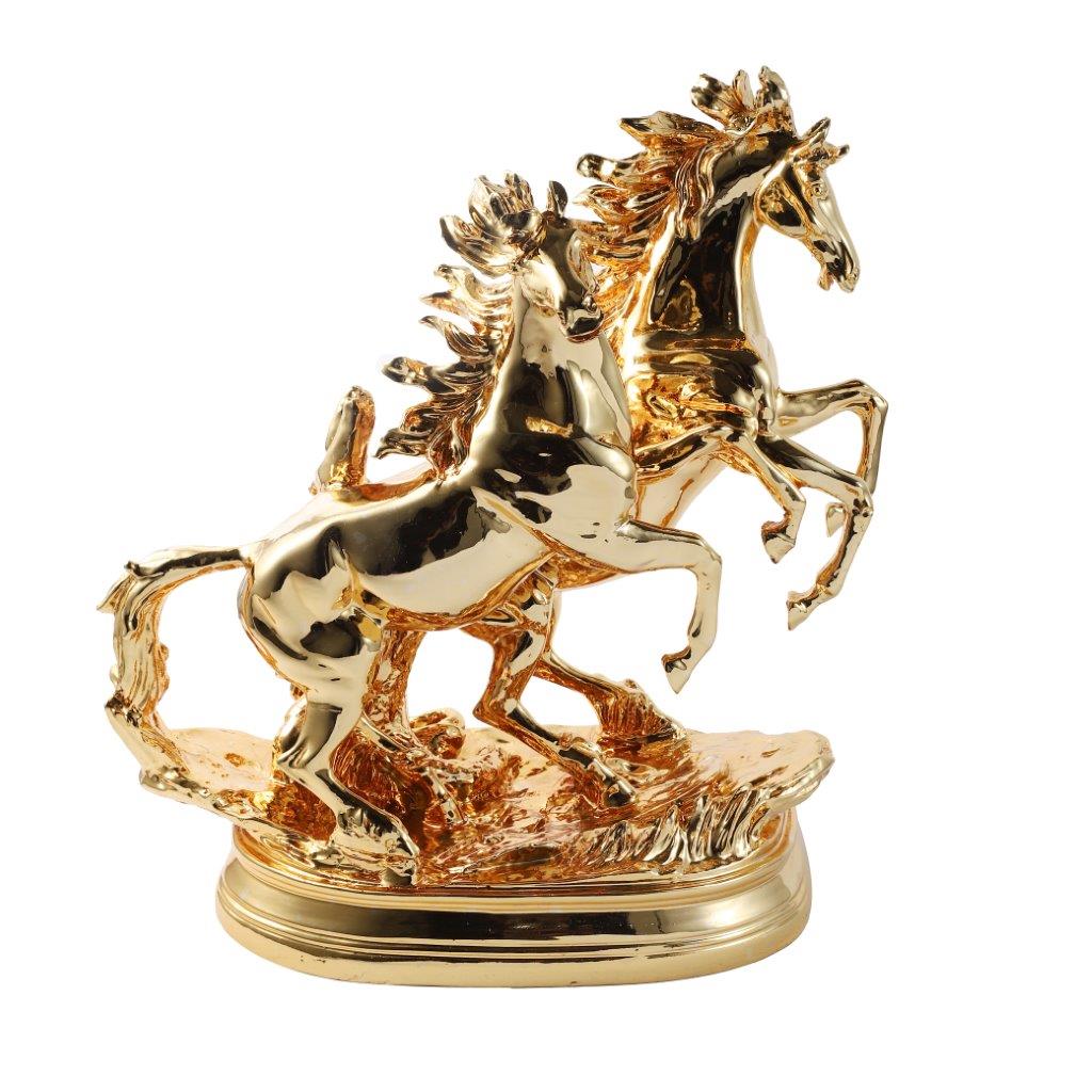 Gold Sculpture Statue Resin Figurine Horse 39*21*41 cm