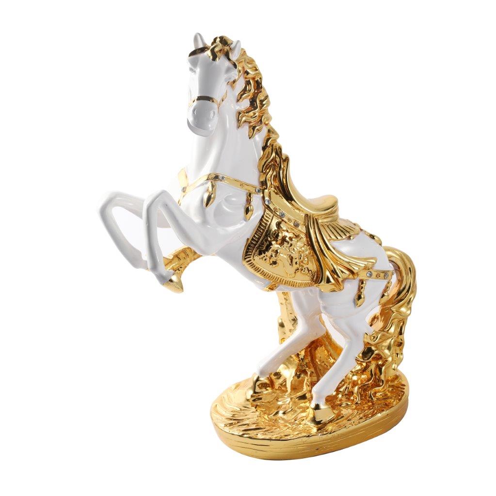 White Sculpture Statue Resin Figurine Horse H44 cm