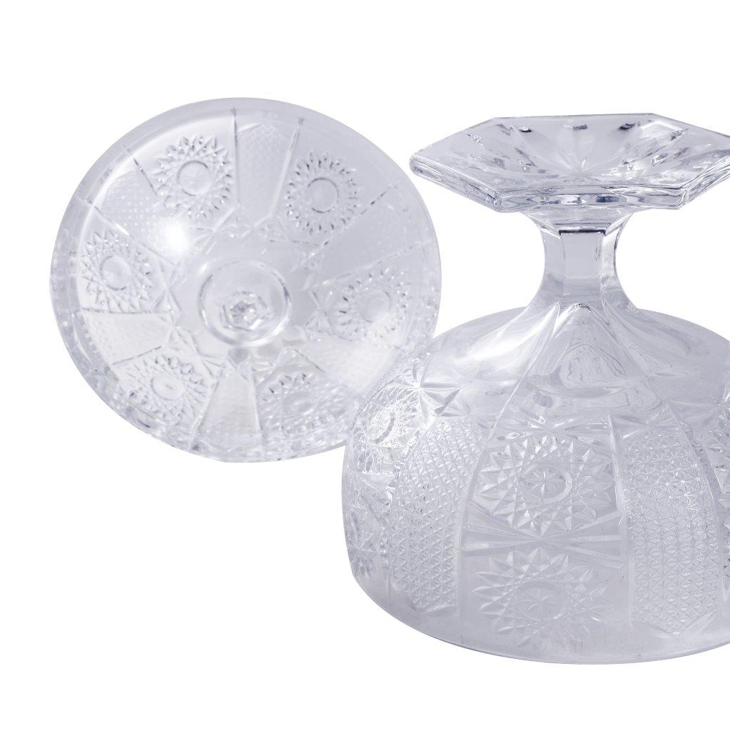 Crystal Glass Footed Fruit Bowl Candy Jar with Lid 16.2*9.7 cm