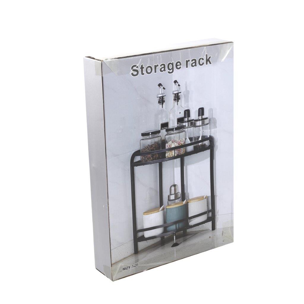 Kitchenware Black Metal Fruit and Vegetables Rack Fruit Shelf 2 Tier 23.7*23.2*35.7 cm