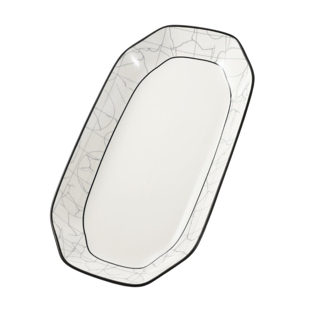 Abstract Print Ceramic Tableware Oval Serving Dish Plate 14 cm