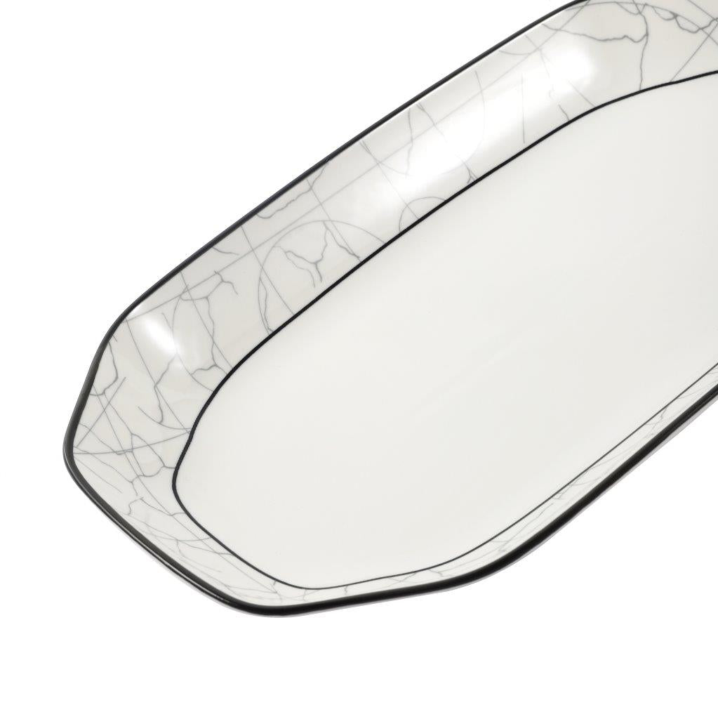 Abstract Print Ceramic Tableware Oval Serving Dish Plate 14 cm