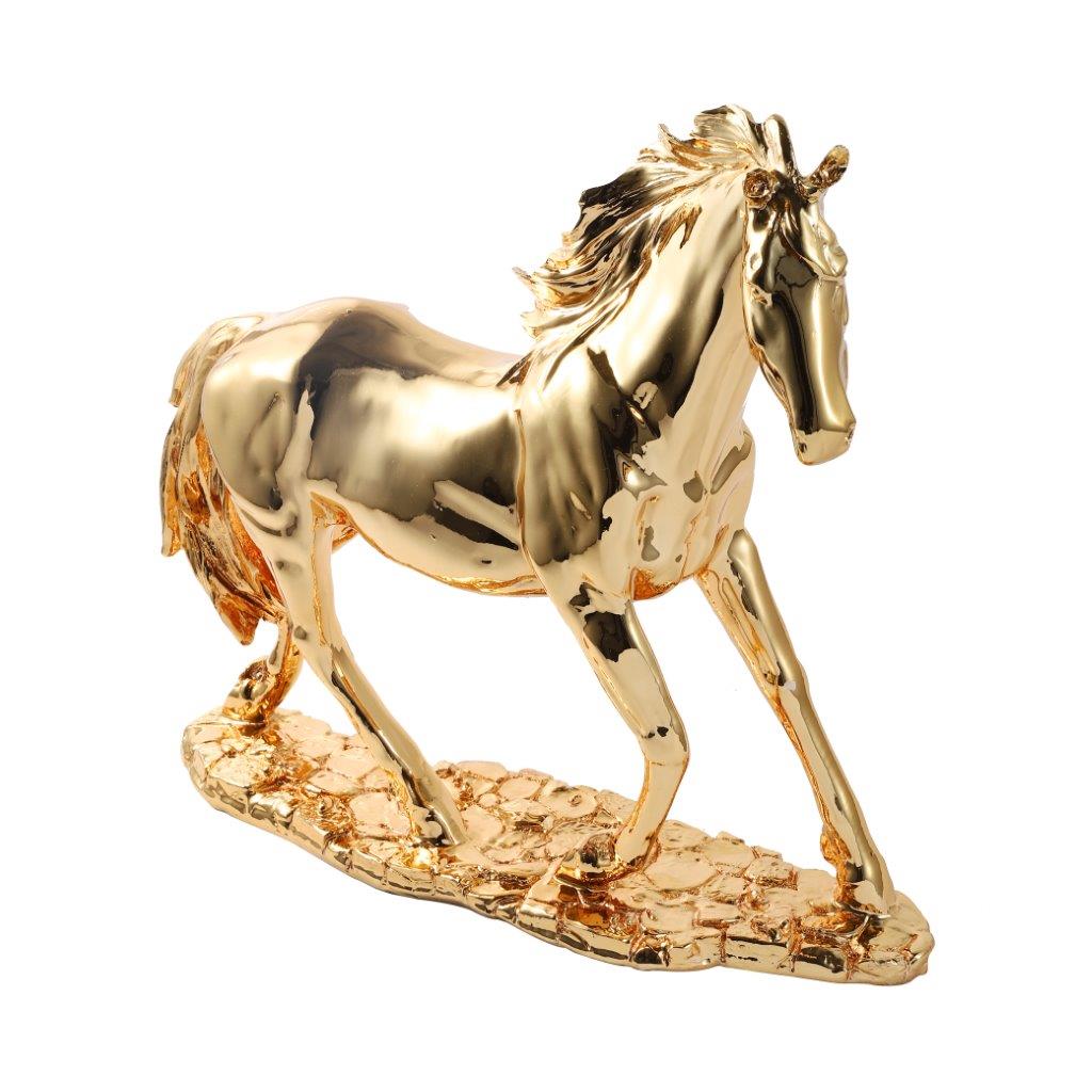 Gold Sculpture Statue Resin Figurine Horse 40*11*35 cm