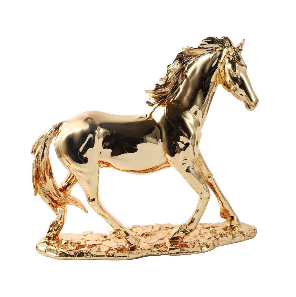 Gold Sculpture Statue Resin Figurine Horse 40*11*35 cm