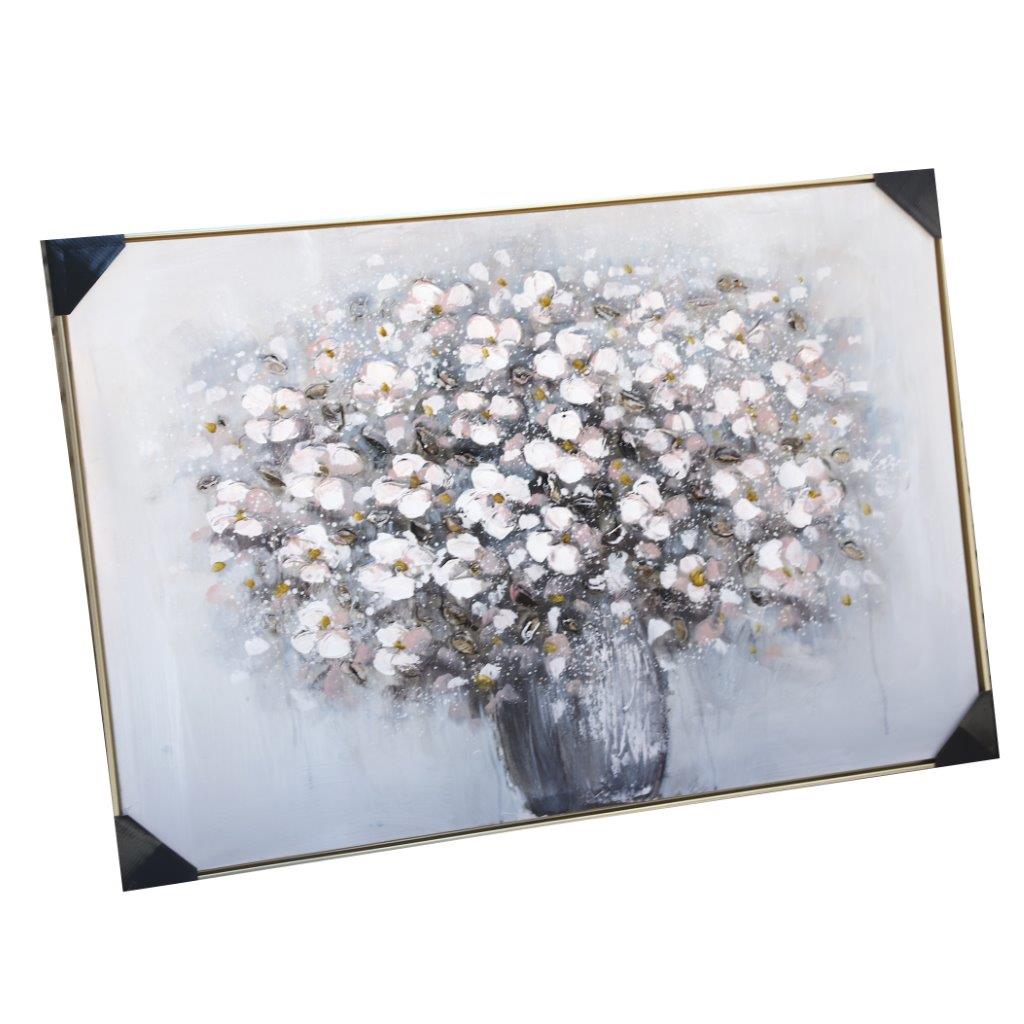 Home Decor Landscape Canvas Wall Art Abstract Flower Vase Oil Painting PVC Frame 80*120*3.5 cm