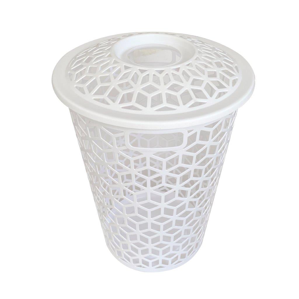 Multipurpose Plastic Laundry Hamper Basket with Lid 44*44*59 cm