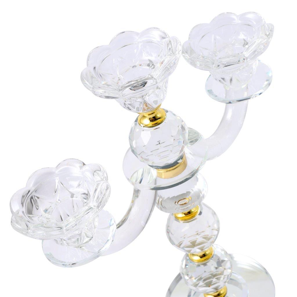 Home Decor Crystal Decor Table Top Candleholder 3 Arms 26 cm