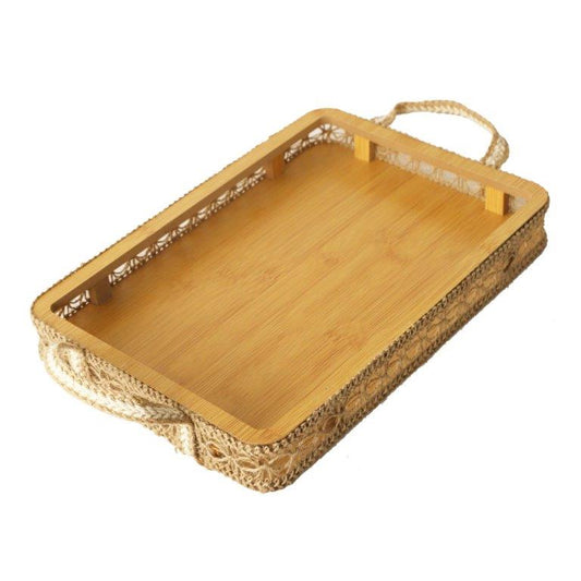 Abstract Deco Food Tray MDF Rectangle Serving Tray Set of 2 Pcs