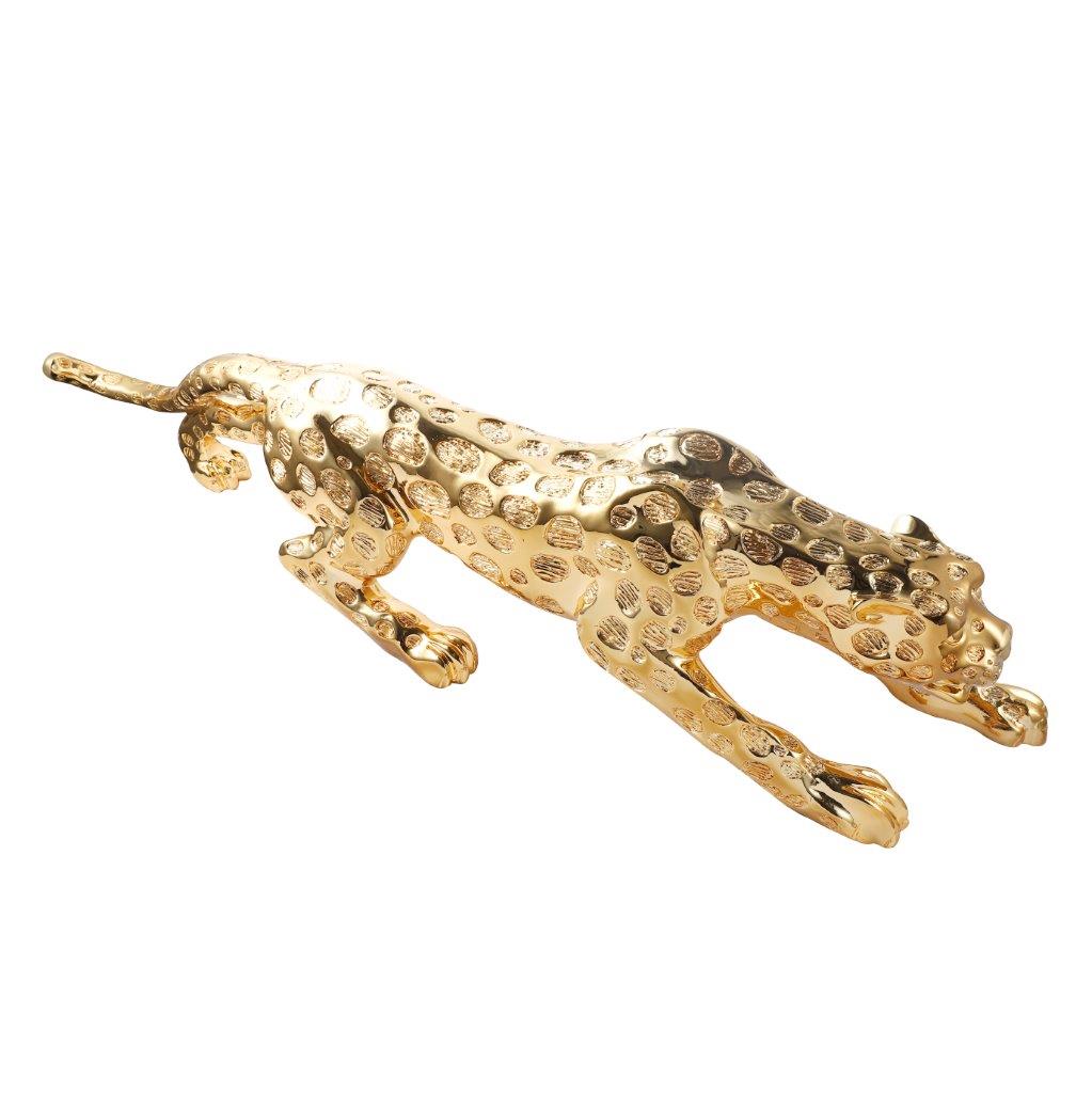 Gold Sculpture Statue Resin Figurine Cheetah 100*17*21 cm
