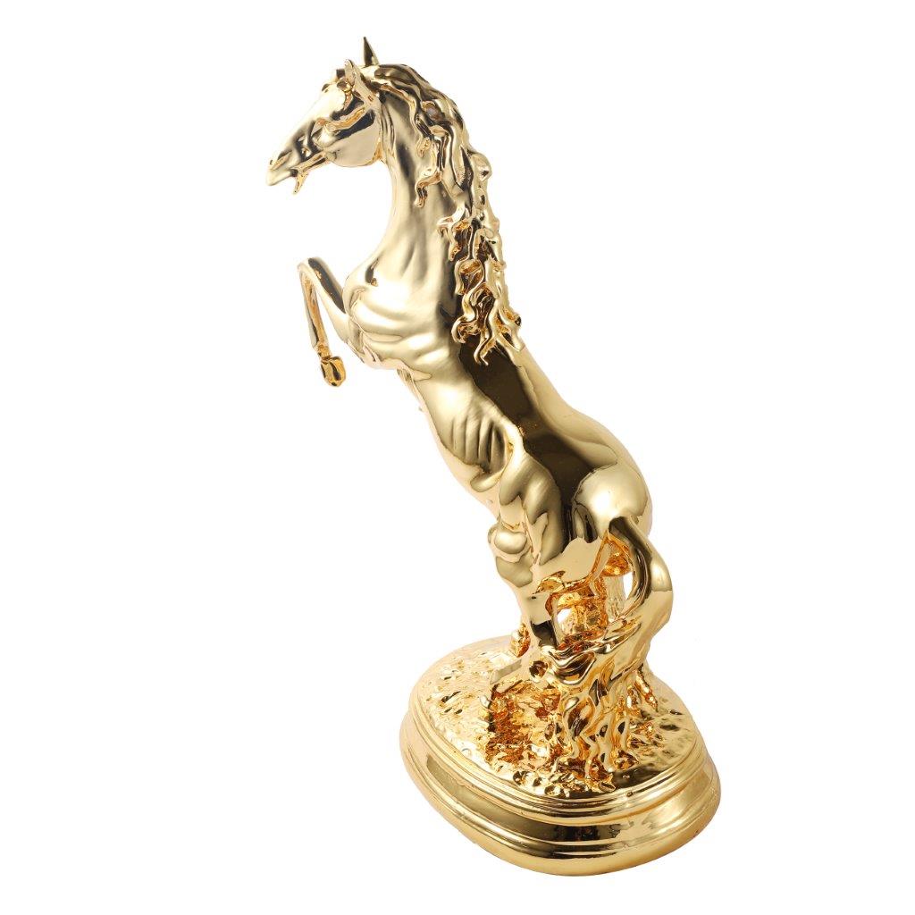 Gold Sculpture Statue Resin Figurine Horse 30*15*44 cm