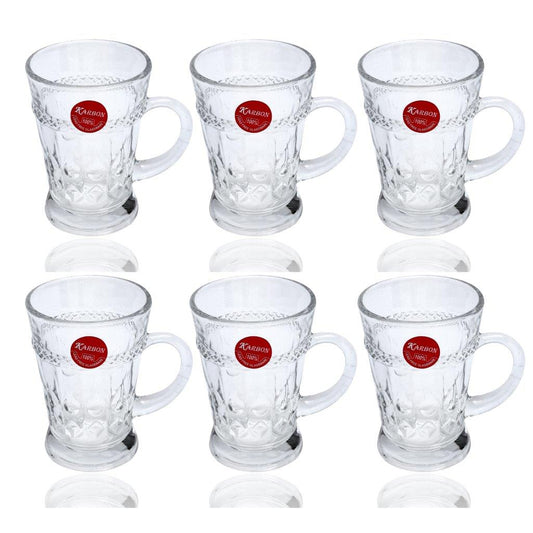 Premium Lead Free Glass Tea Cup Set of 6 pcs 170 ml