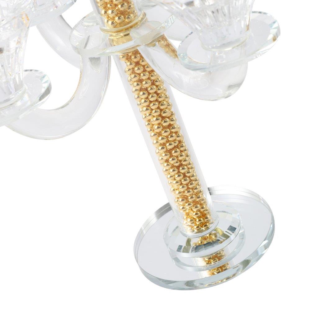 Home Decor Crystal Decor Table Top Candleholder 5 Arms 28 cm