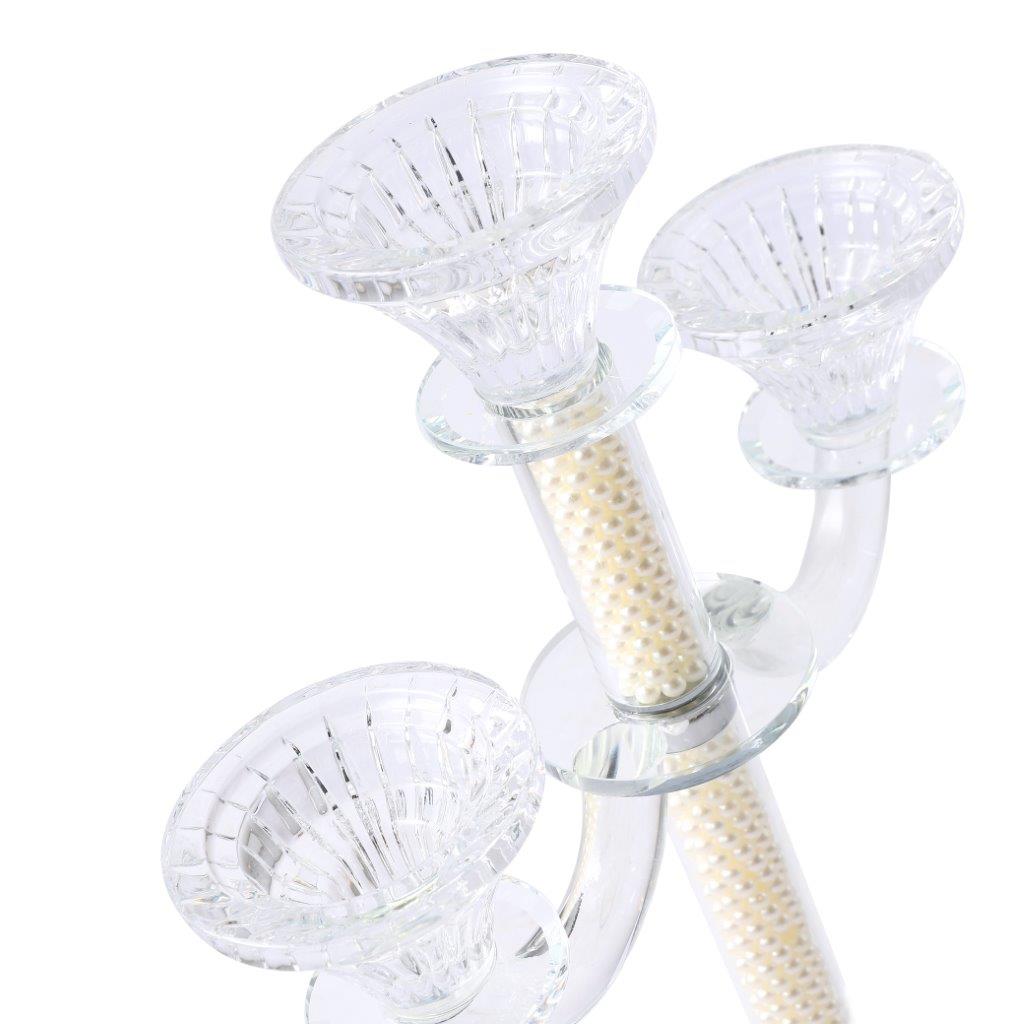 Home Decor Crystal Decor Table Top Candleholder 3 Arms 28 cm