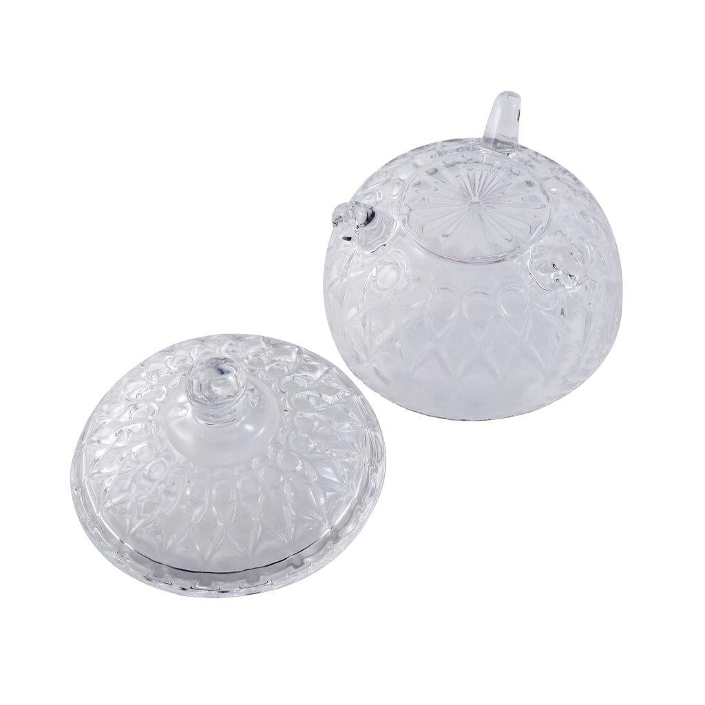 Crystal Glass Footed Sugar Bowl Candy Jar with Lid D - 10 cm ; H - 10 cm