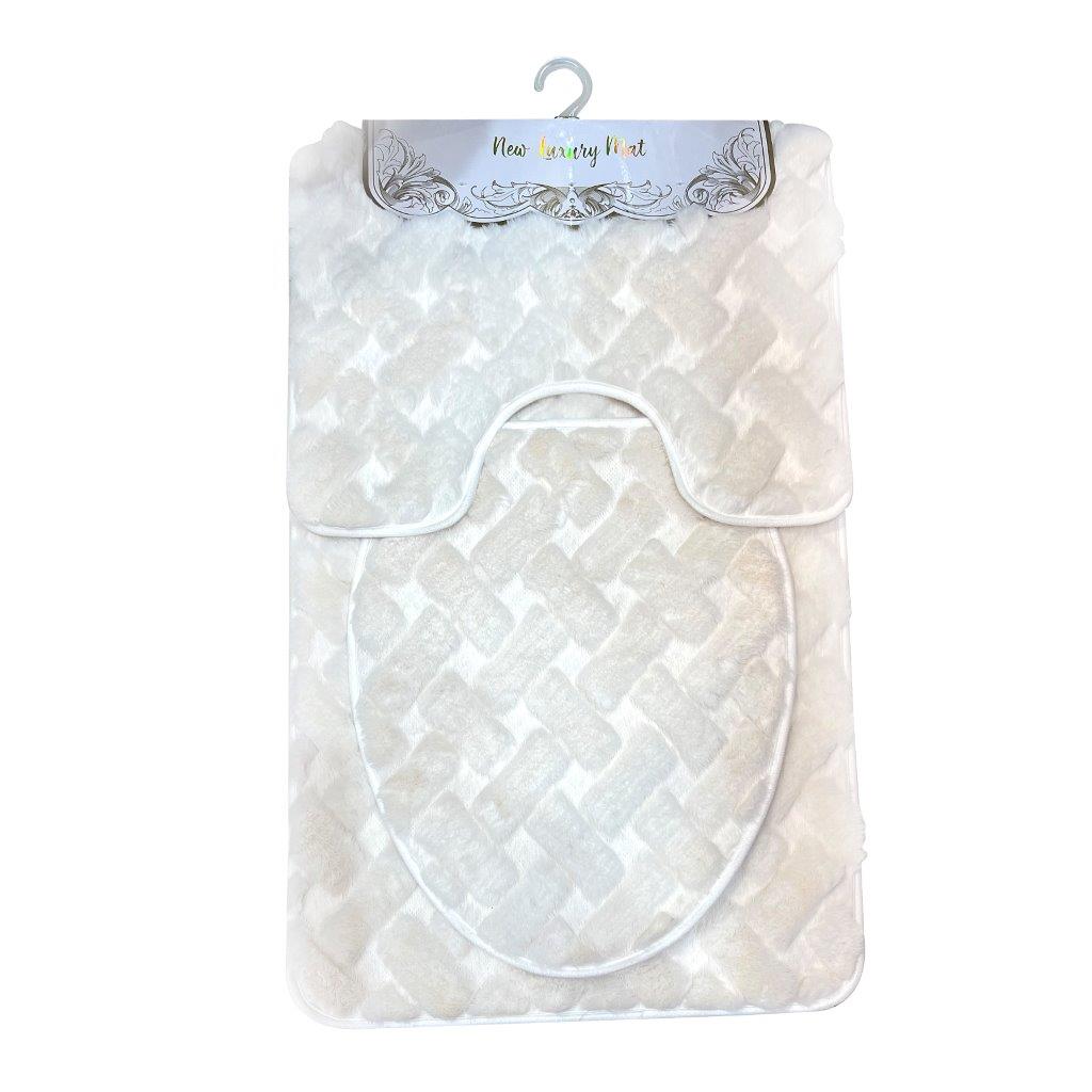 Soft Polyester Abstract Design Non Slip Water Absorbent Rectangular Bathmat Set 50*80/50*40/38*44 cm
