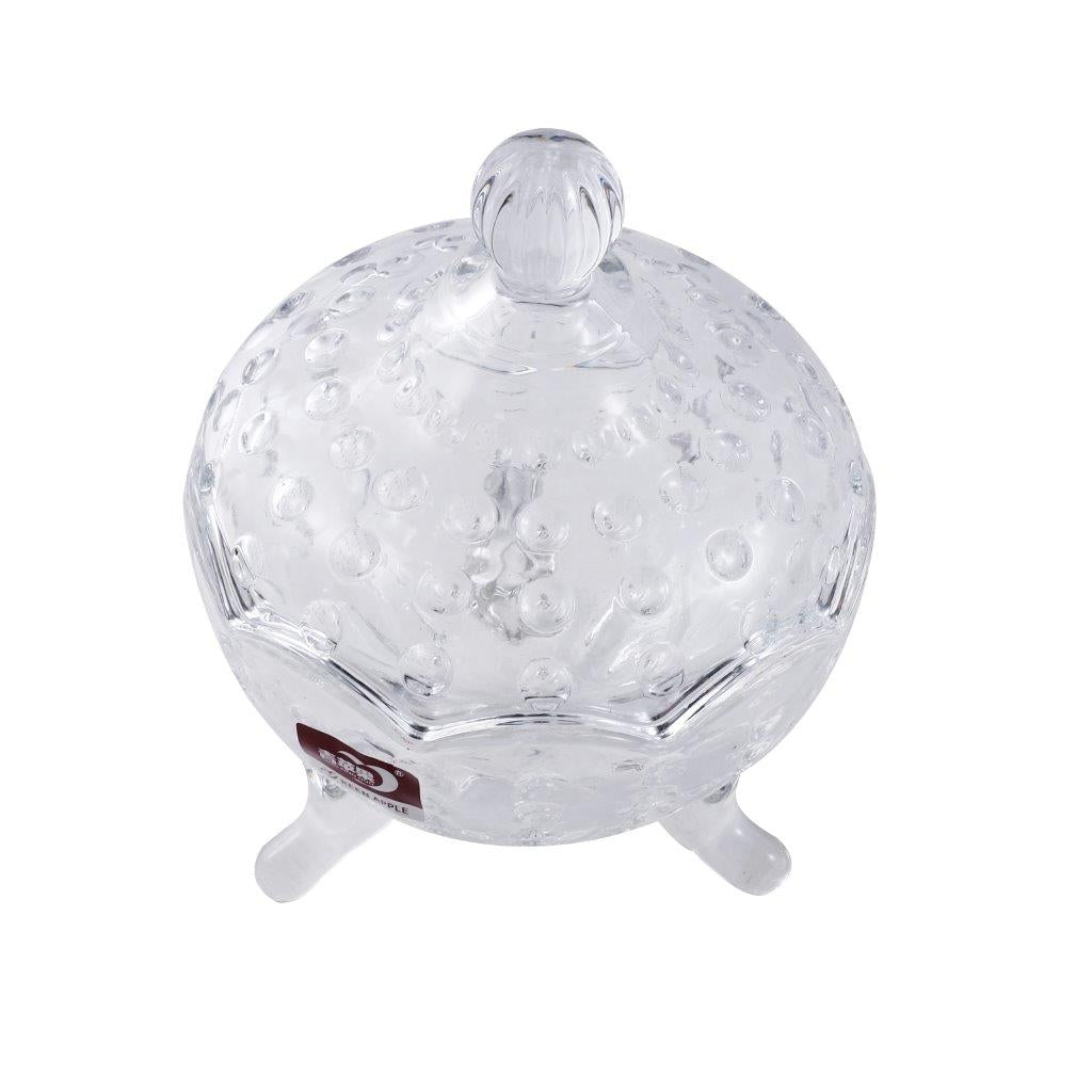 Crystal Glass Dome Shape Sugar Bowl Candy Jar with Lid D - 9 cm ; 13 - cm