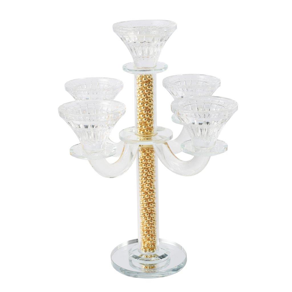 Home Decor Crystal Decor Table Top Candleholder 5 Arms 28 cm