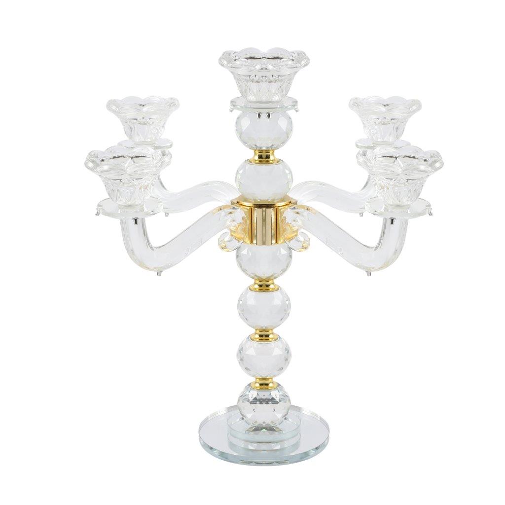 Home Decor Crystal Decor Table Top Candleholder 3 Arms 35 cm