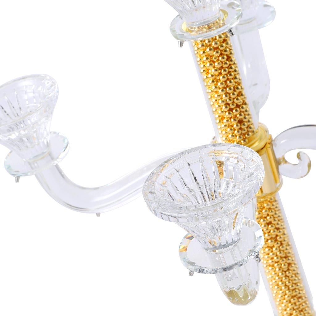 Home Decor Crystal Decor Table Top Candleholder 5 Arms 36 cm