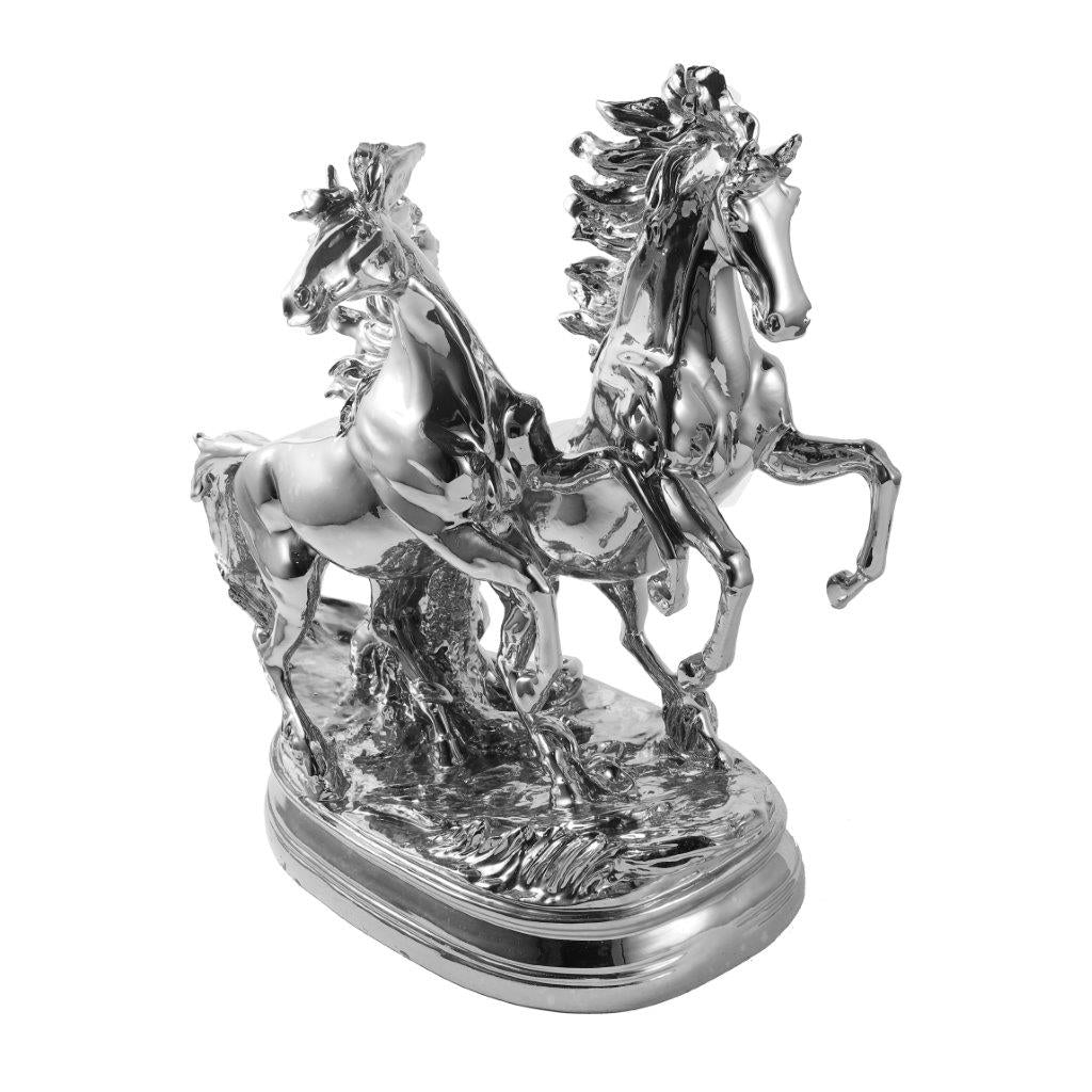 Silver Sculpture Statue Resin Figurine Horse 39*21*41 cm