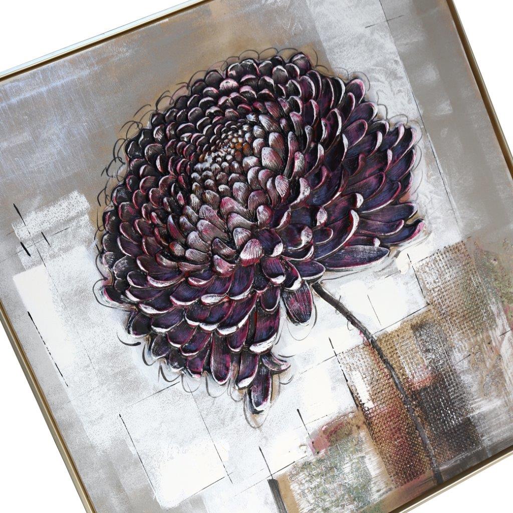 Home Decor Portrait Canvas Wall Art Abstract Burgundy Tree Oil Painting PVC Frame 80*80*3.5 cm