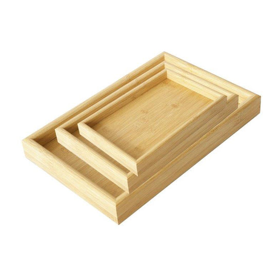 Abstract Deco Food Tray MDF Rectangle Serving Tray Set of 3 Pcs