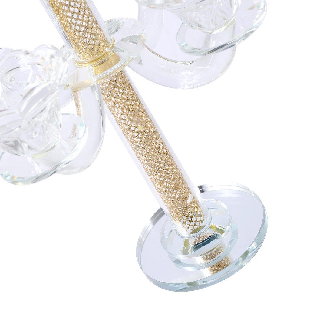 Home Decor Crystal Decor Table Top Candleholder 3 Arms 28 cm