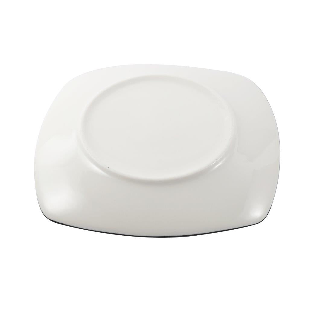 White Ceramic Abstract Print Tableware Rectangle Serving Dish Plate 10.5 cm