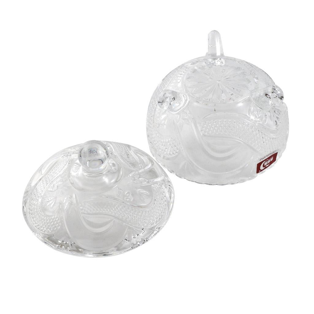 Crystal Glass Footed Sugar Bowl Candy Jar with Lid D - 10 cm ; H - 12 cm