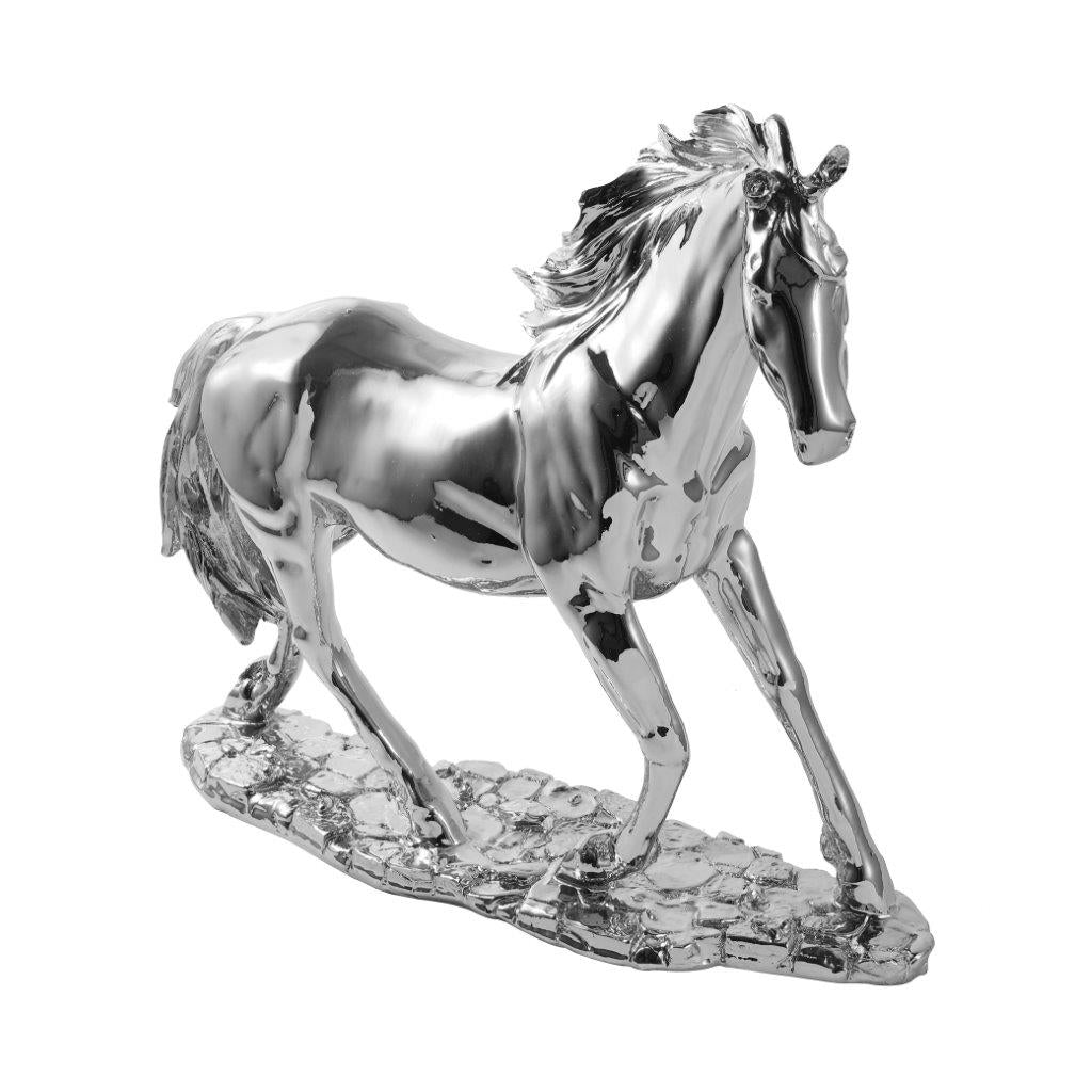 Silver Sculpture Statue Resin Figurine Horse 40*11*35 cm