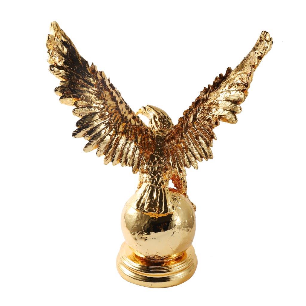 Gold Sculpture Statue Resin Figurine Eagle 47*22*62 cm