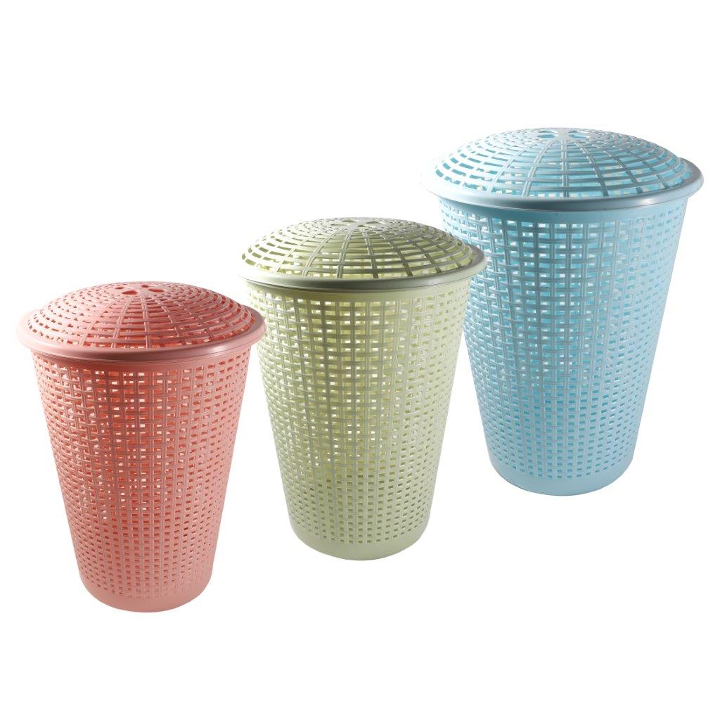 Multipurpose Plastic Laundry Hamper Basket with Lid 45*60 cm